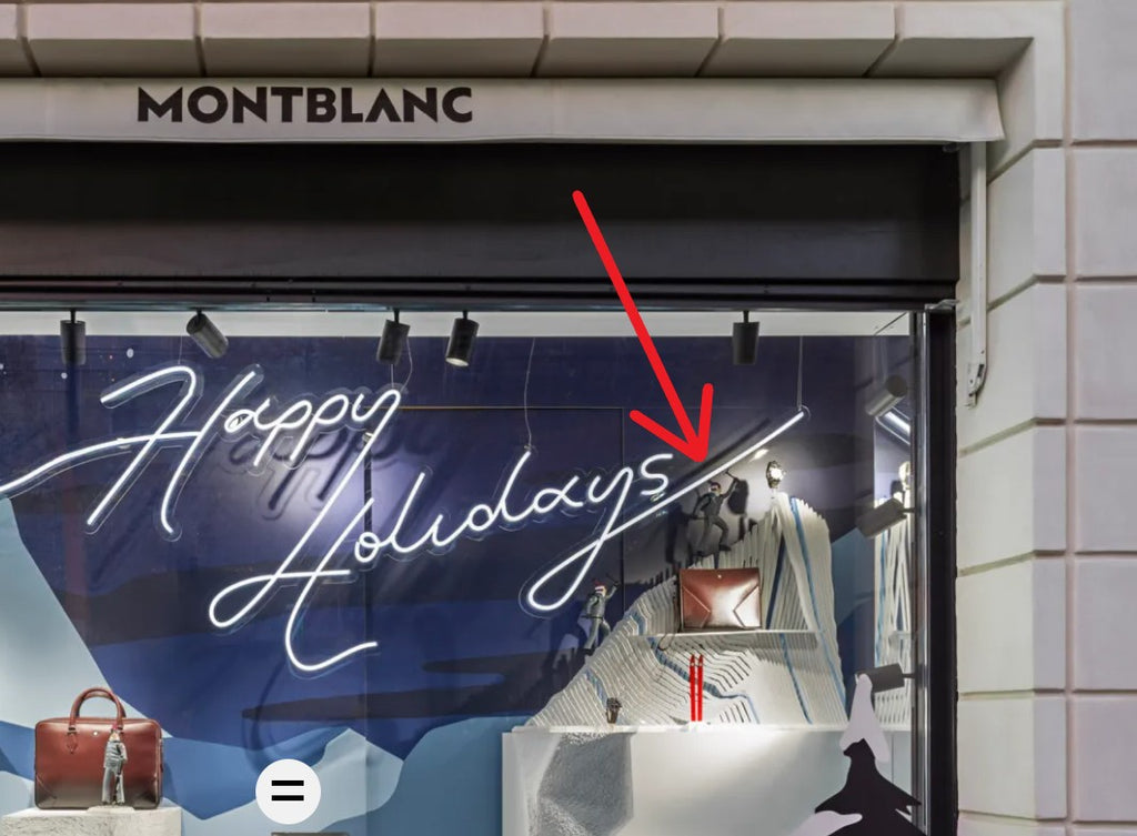 Montblanc 2023 Happy Holidays window display props - ski figurine