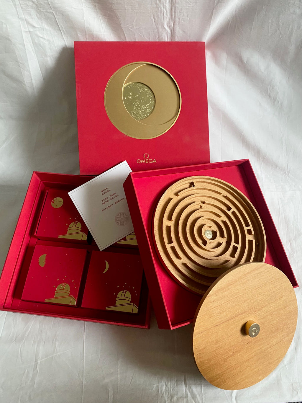 Omega 2026 mid-autumn festival wooden Maze game box set