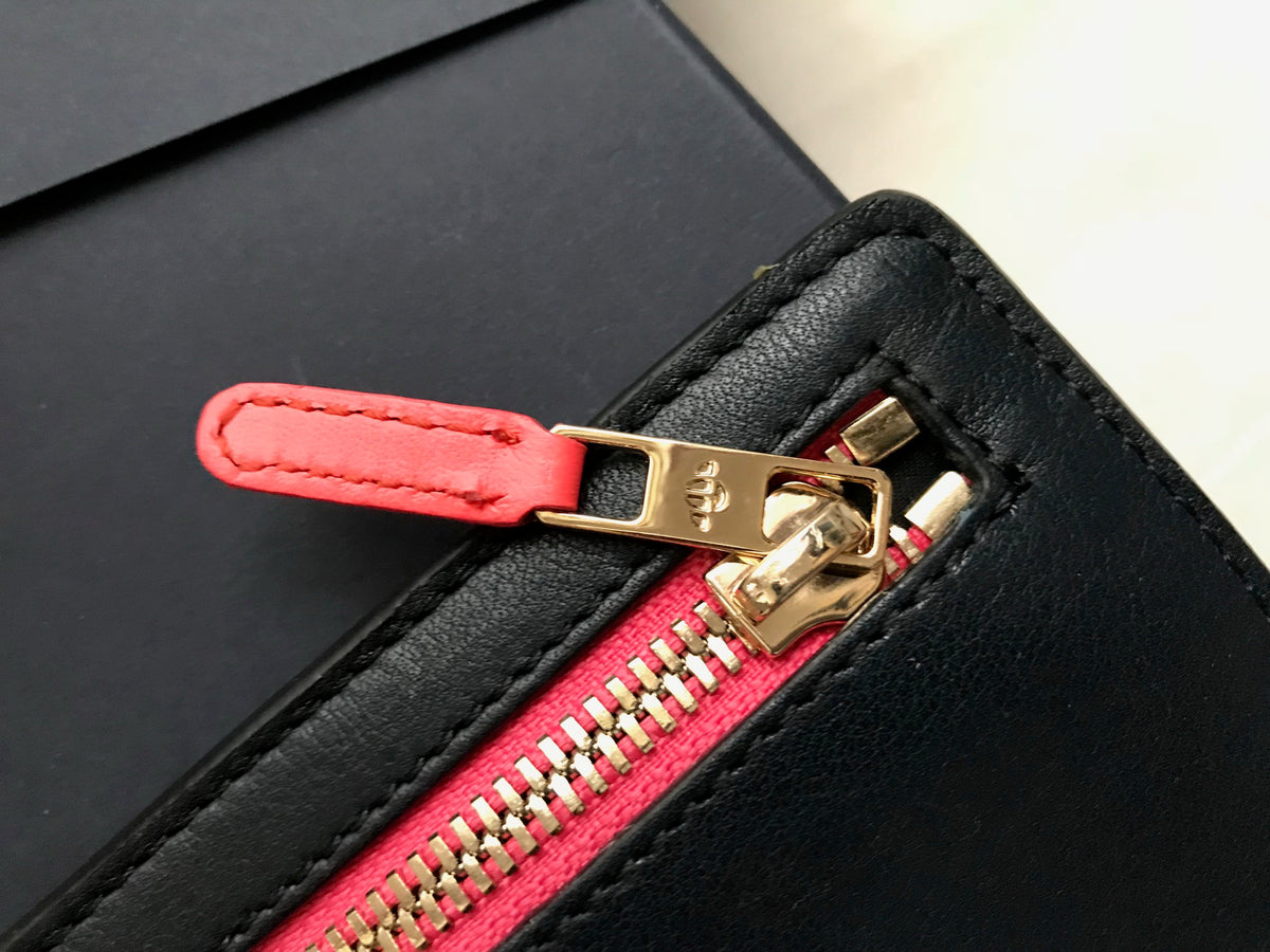 Piaget X Zoobeetle multi-color leather zip pouch