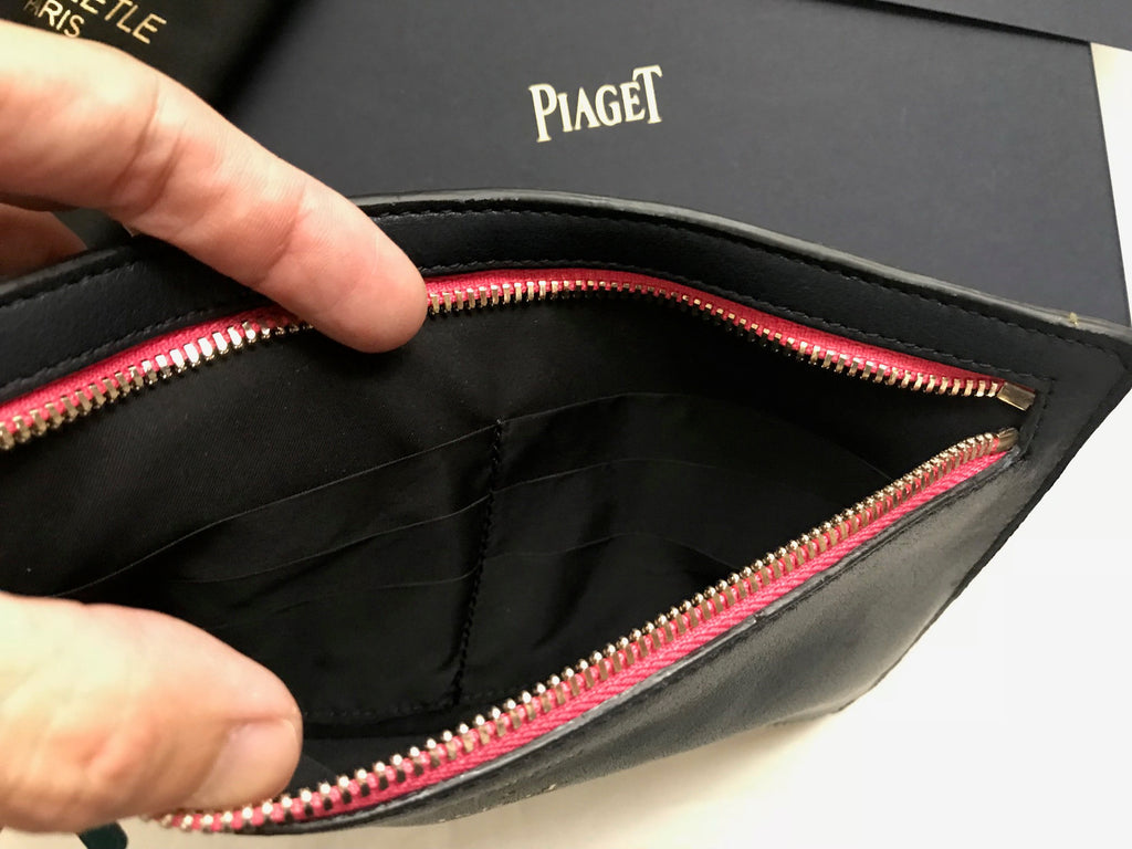 Piaget X Zoobeetle multi-color leather zip pouch