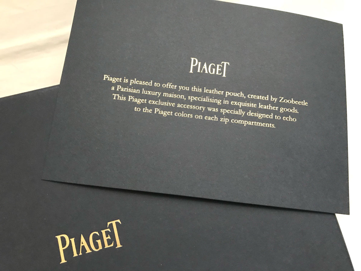 Piaget X Zoobeetle multi-color leather zip pouch