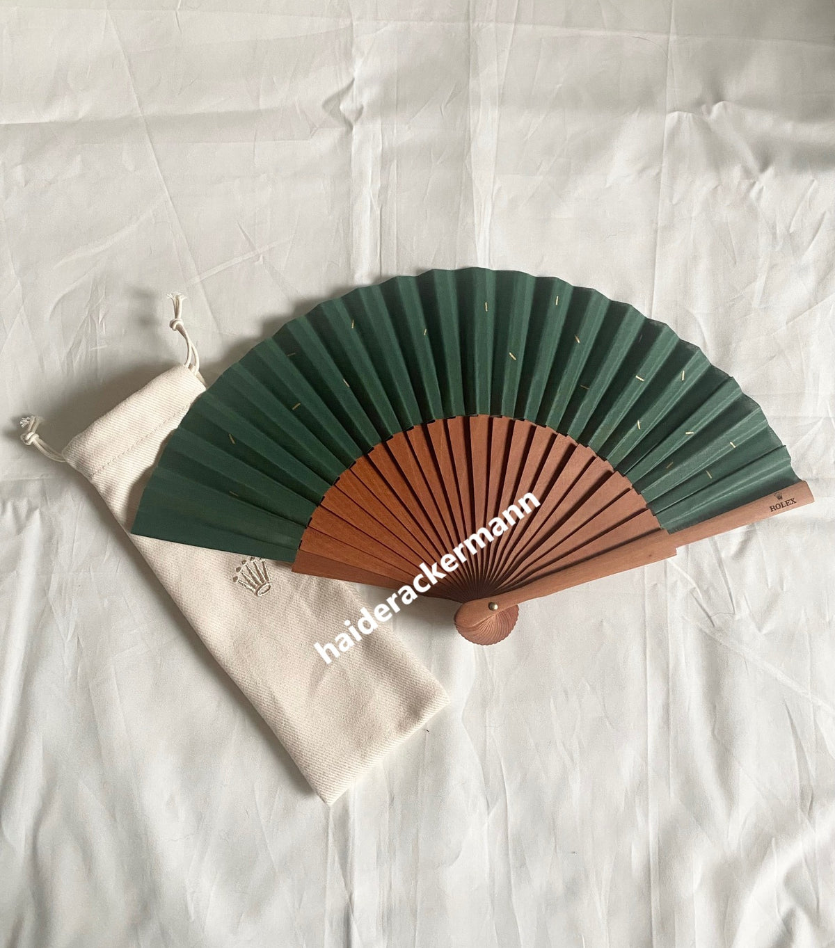Rolex 2025 wooden folding fan
