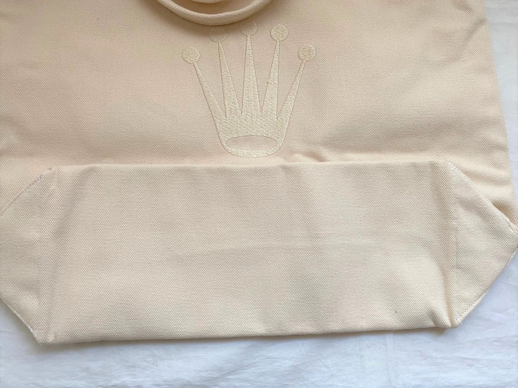 Rolex beige canvas tote bag with big logo