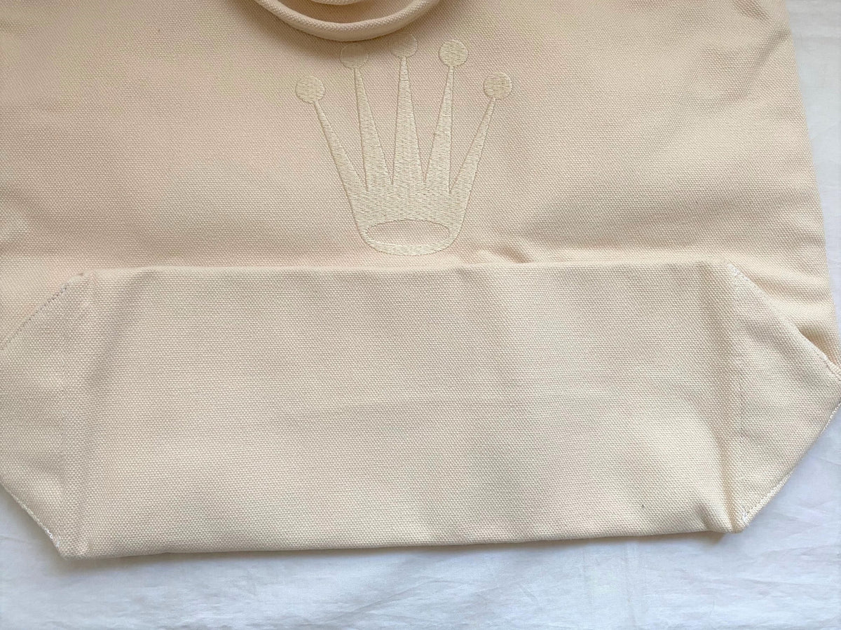 Rolex beige canvas tote bag with big logo