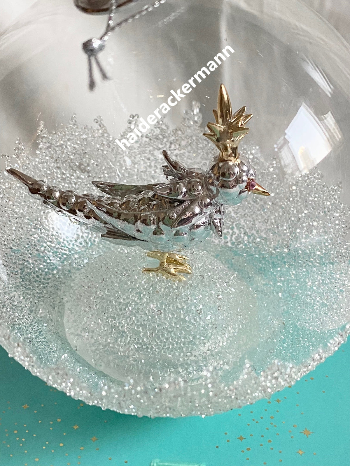 Tiffany & Co 2024 Christmas bird on a rock crystal glass ornament