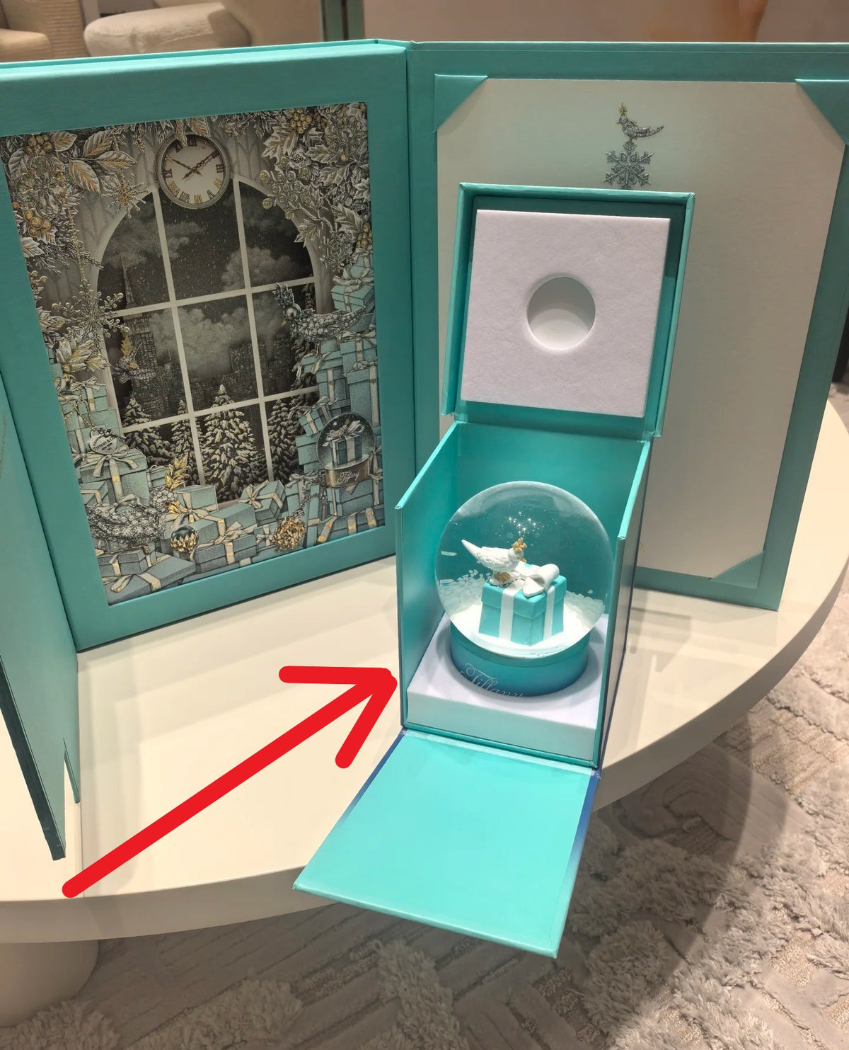 Tiffany & Co 2024 Christmas bird on a rock snow globe