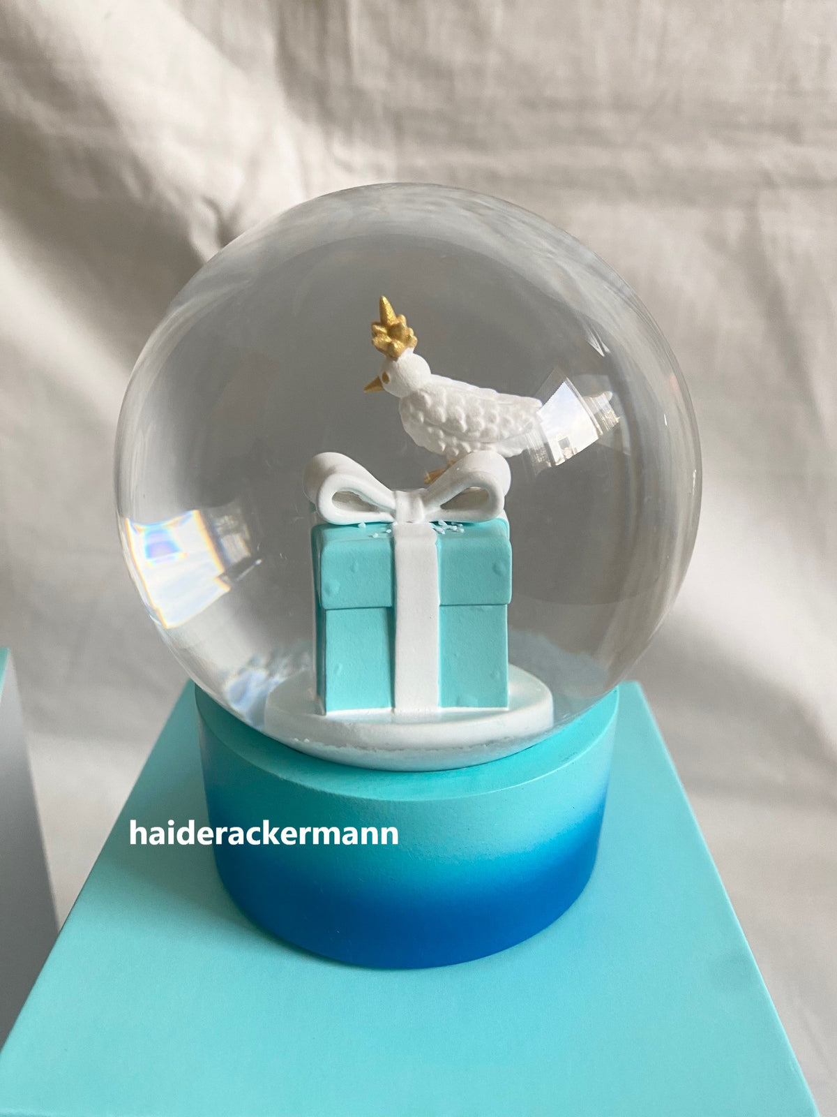 Tiffany & Co 2024 Christmas bird on a rock snow globe