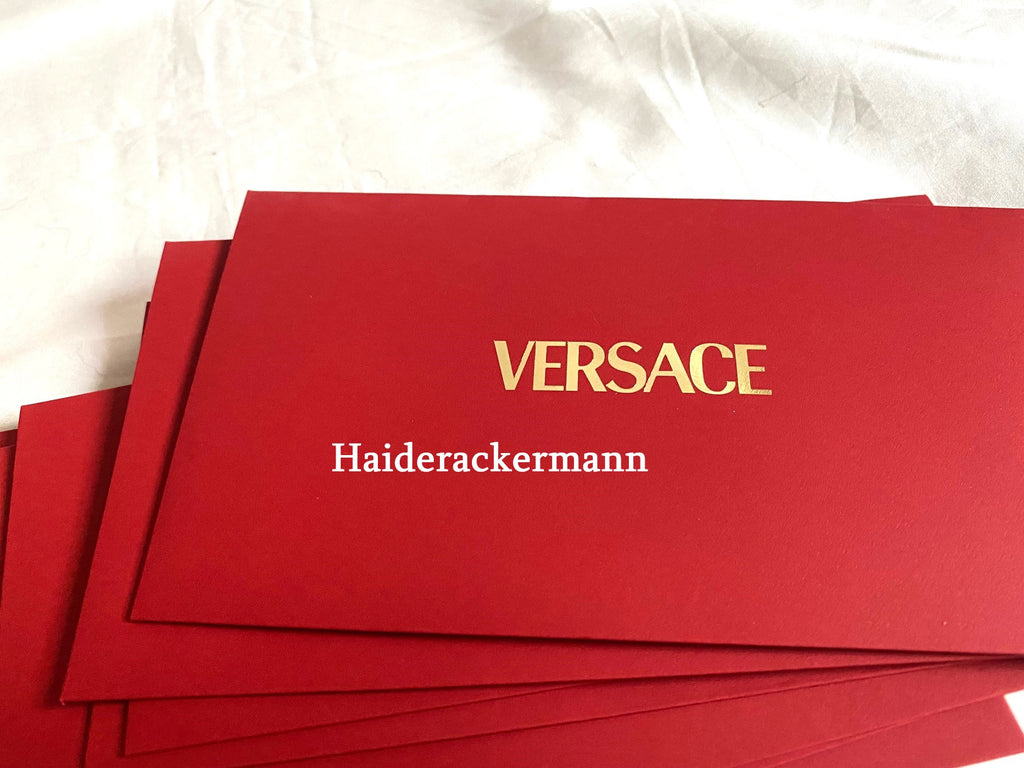 Versace 2023 Chinese New Year gold & red medusa large dice & envelope box set