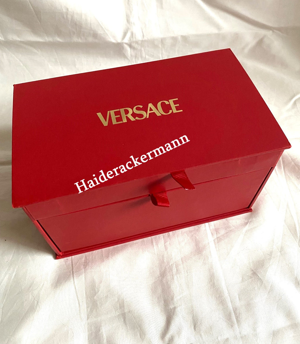 Versace 2023 Chinese New Year gold & red medusa large dice & envelope box set